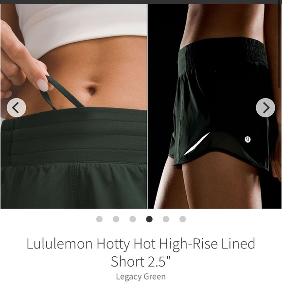 lululemon athletica LEGACYGreen HOTTY HOT HIGH RISE 2.5” lined Shorts